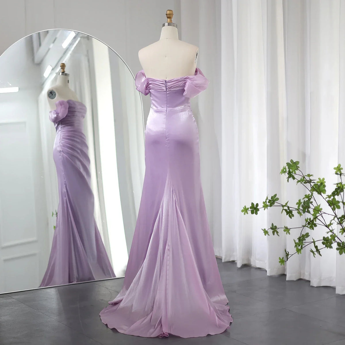 Dreamy Vow 2023 Elegant Off Shoulder Arabic Mermaid Beige Evening Dress for Women Wedding Party Dubai Long Formal Gowns F001