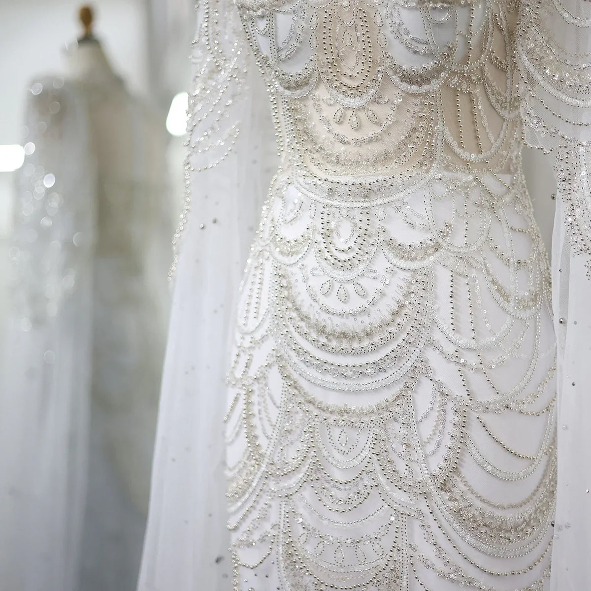 Dreamy Vow Green Luxury Dubai Mermaid Evening Dresses with Cape Sleeves Arabic Muslim Women Wedding Party Gowns Plus Size 145