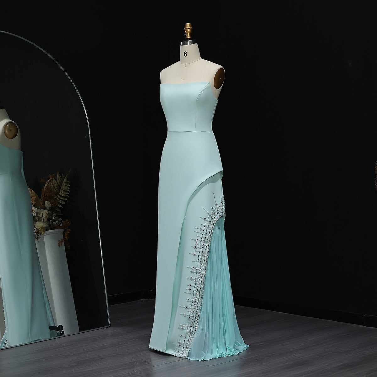 mint green and silver dress Classic Mint Green Silver Gown Pakistani Wedding Dress SMALL
