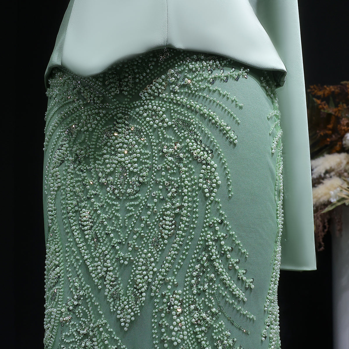 2 piece sage green dress Sage Green Formal Dresses