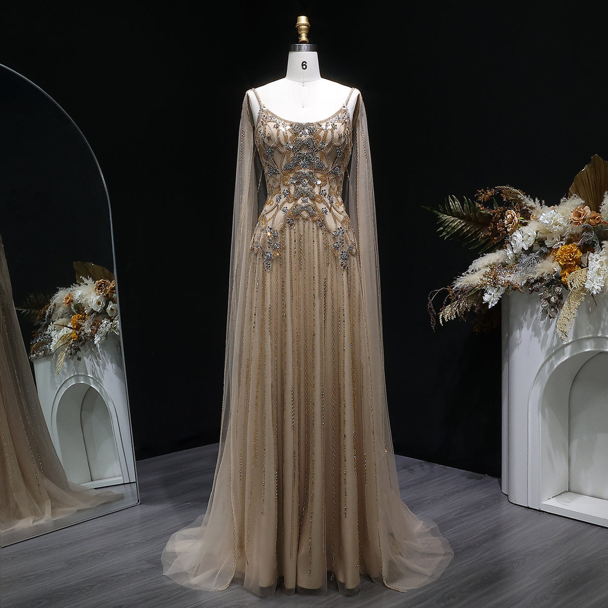 sheer champagne dress Azazie 2026 Corset Sequins Mermaid Prom Dress Champagne Gown
