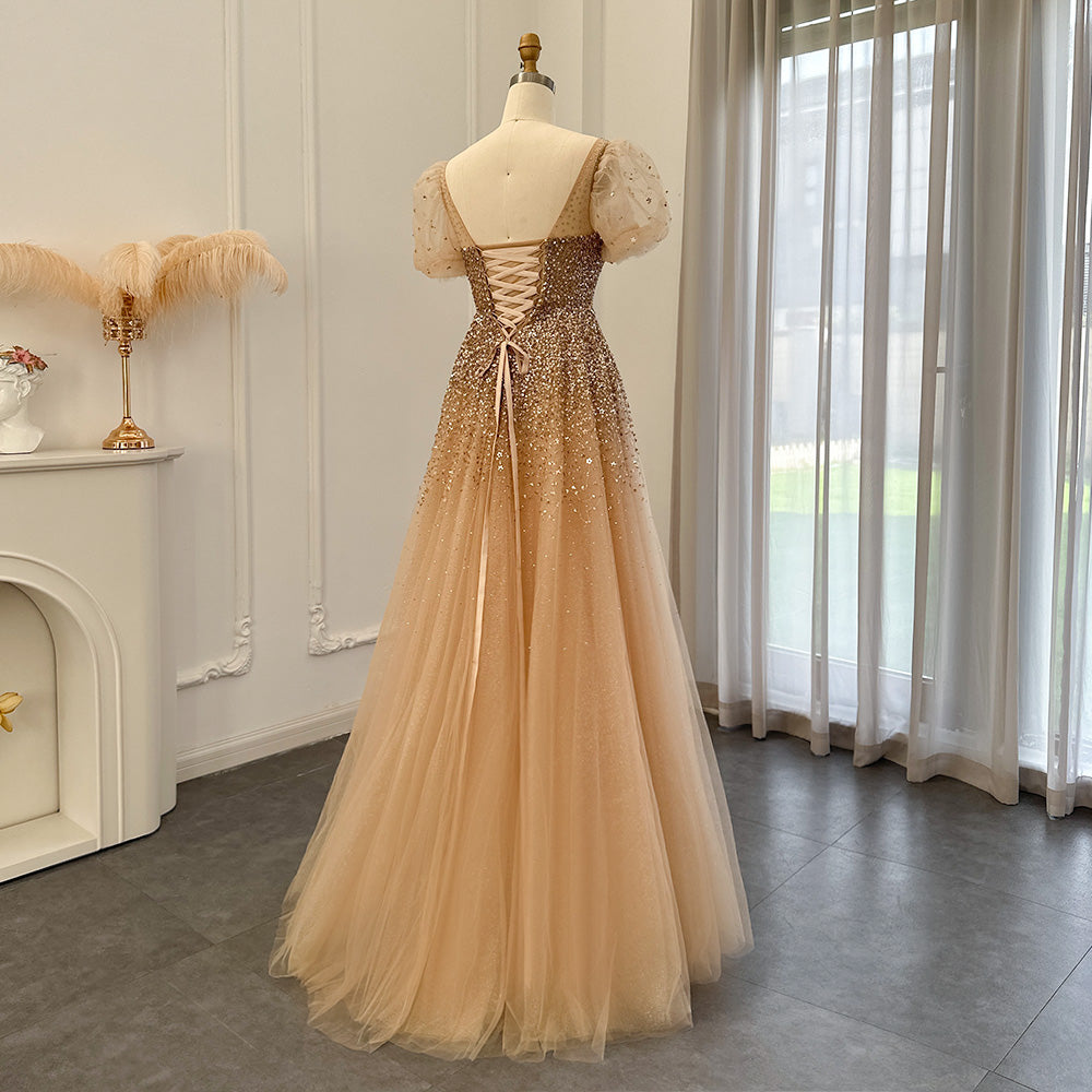 Dreamy Vow Chic Rose Pink Luxury Dubai Evening Dresses for Women Wedding Party Burgundy Gold Long Arabic Formal Prom Gown 109