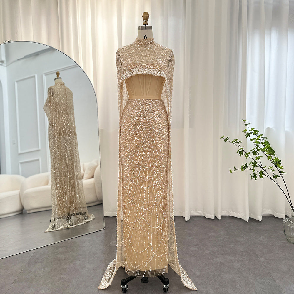 luxurious dress thionville CD736 Ladivine Dress CD773 Use Size Chart #0 for this style Luxury Pearls Champagne Mermaid Evening