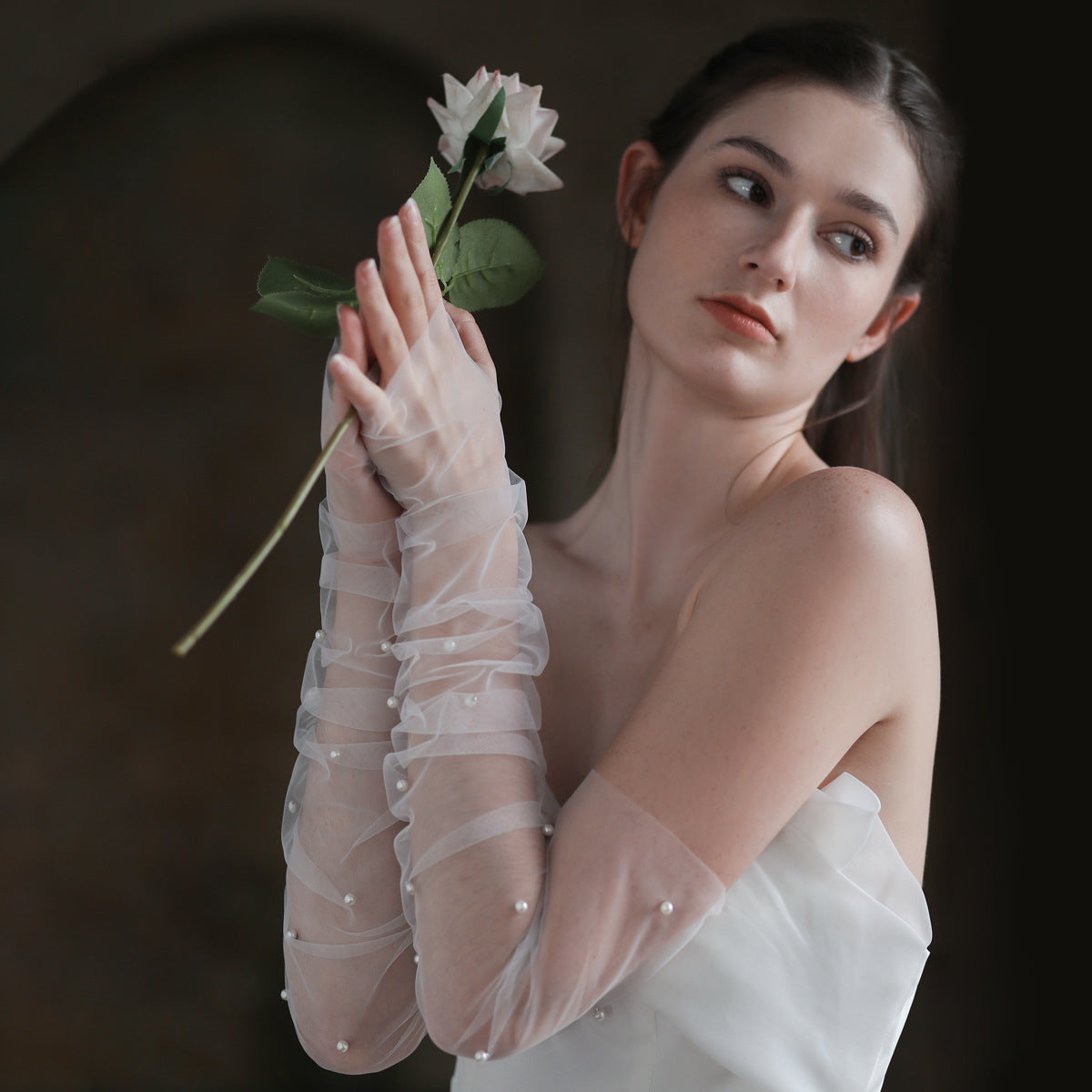 Long Tulle Gloves Wedding Prom Evening Gown Bridal Accessories GL006