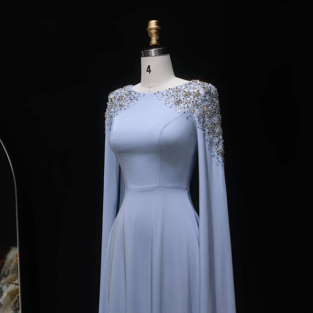 Elegant White Mermaid Evening Dress with Cape Sleeves SF280 – Sharon Said Elegant White Mermaid Evening Dress with Cape Sleeves SF280 – Sharon Said
