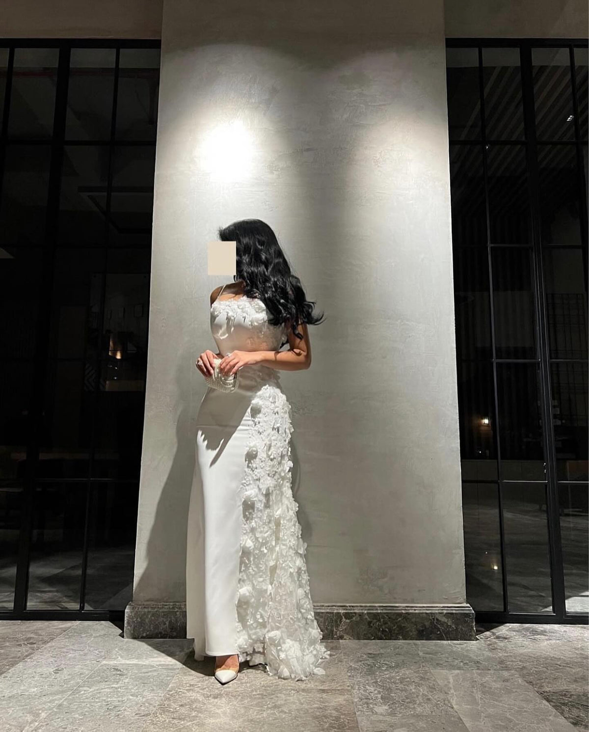Charming 3D Floral White Mermaid Evening Dress SF201